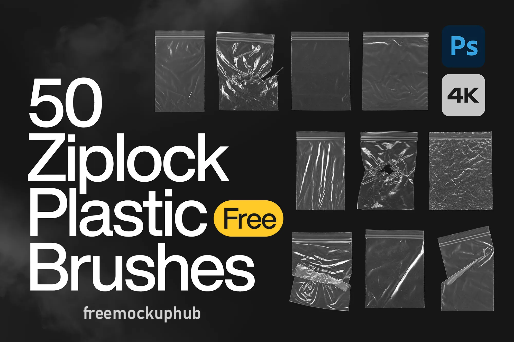 Free Mockup Hub 50 Ziplock Plastic Bag Photoshop Brushes.webp